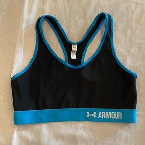 Under Armour sports bra, blue/black, large